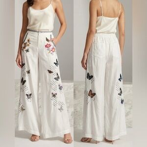 Johnny Was BIYA Moesly Pant in White Silk Borboleta Size Small NWT
